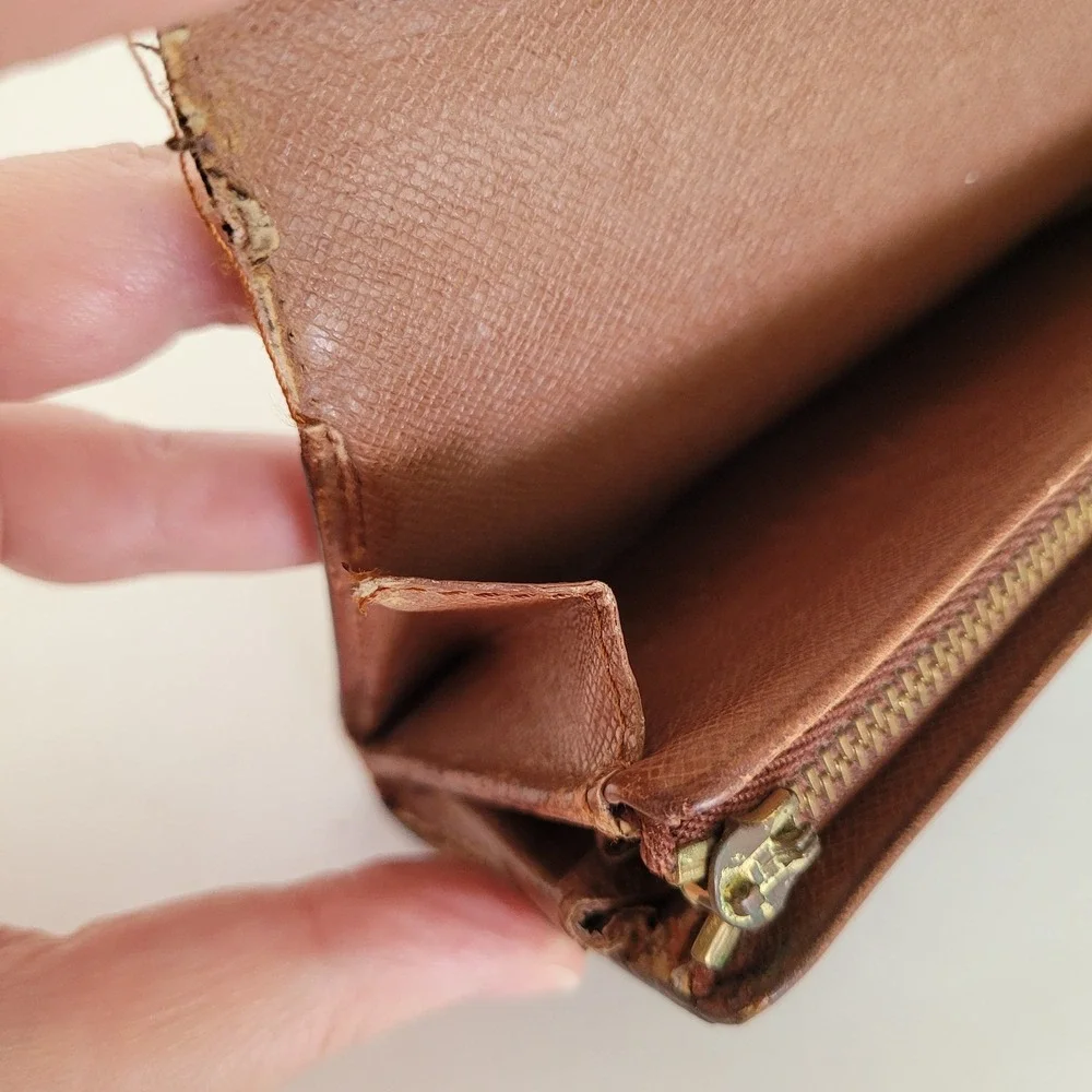 Louis Vuitton Monogram Canvas Portefeuille Tresor Etui Wallet Brown Vintage - Picture 8 of 15